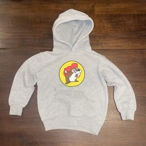 Buc-ee's Hoodie Unisex Youth XS Heathered Gray Beaver Pullover Sweatshirt